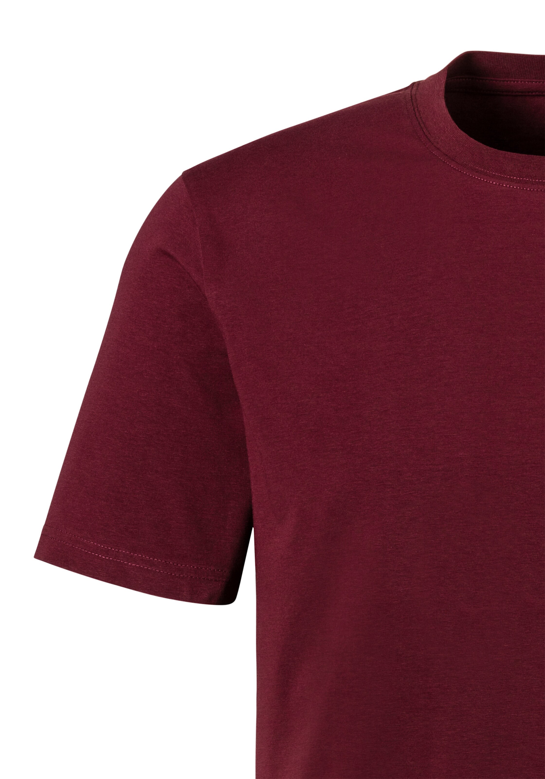 H.I.S Kurzarmshirt in bordeaux, schwarz, weiß
