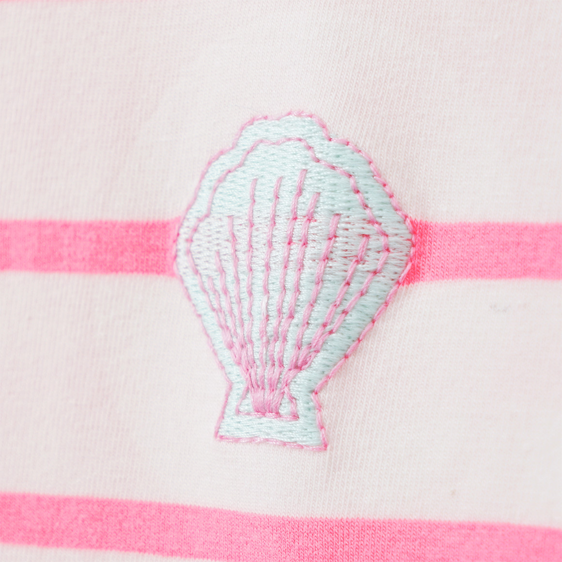 Yigga Mädchen T-Shirt mit Streifen weiss / pink