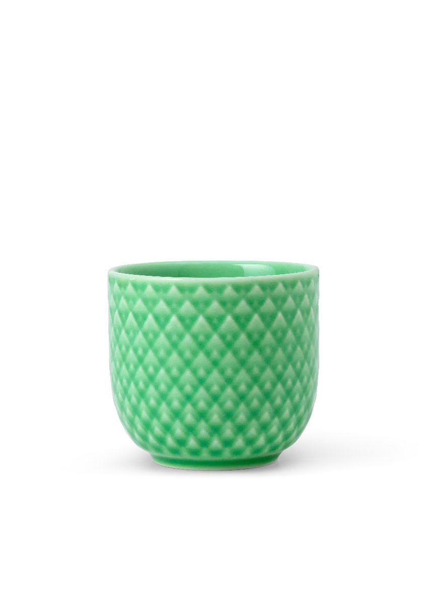 Lyngby Porcelæn  Rhombe Color æggebæger, grøn - H: 4,5 cm.