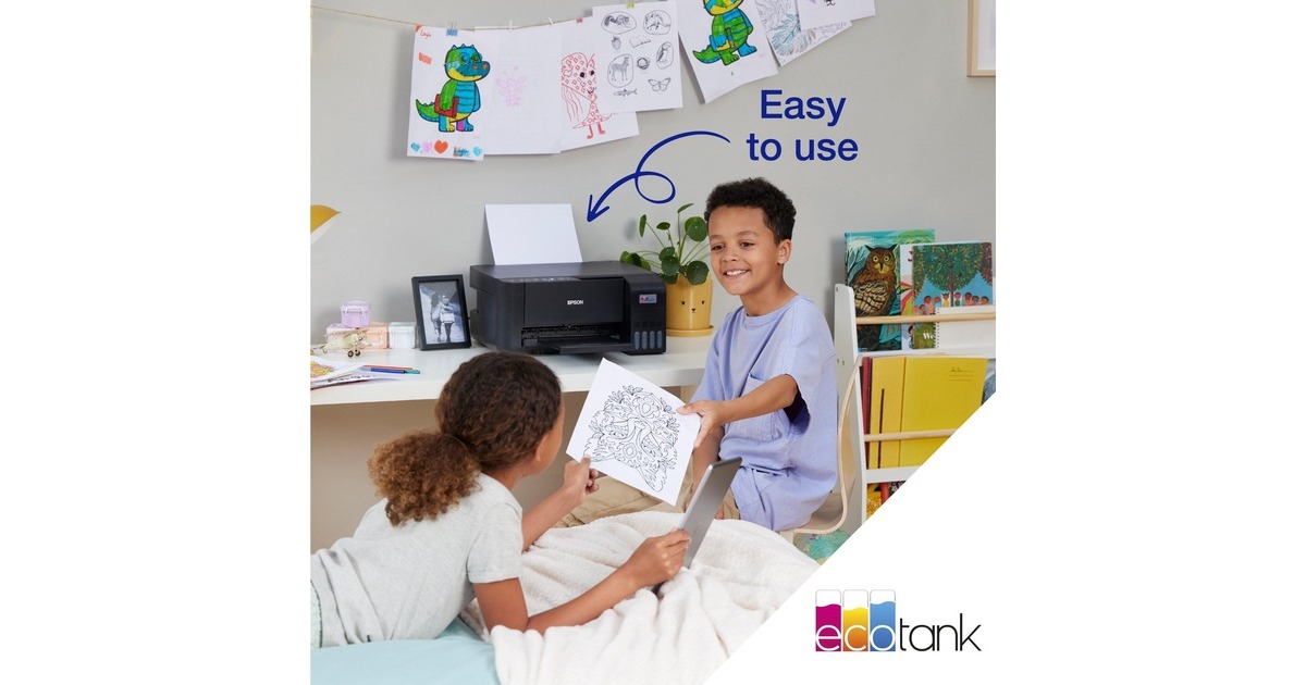 EpsonEcoTank ET-2861 A4 multifunctionele Wi-Fi-printer met inkttank all-in-one inkjetprinter  (Zwart, Scannen, Kopiëren, Wi-Fi, inclusief tot 3 jaar inkt)