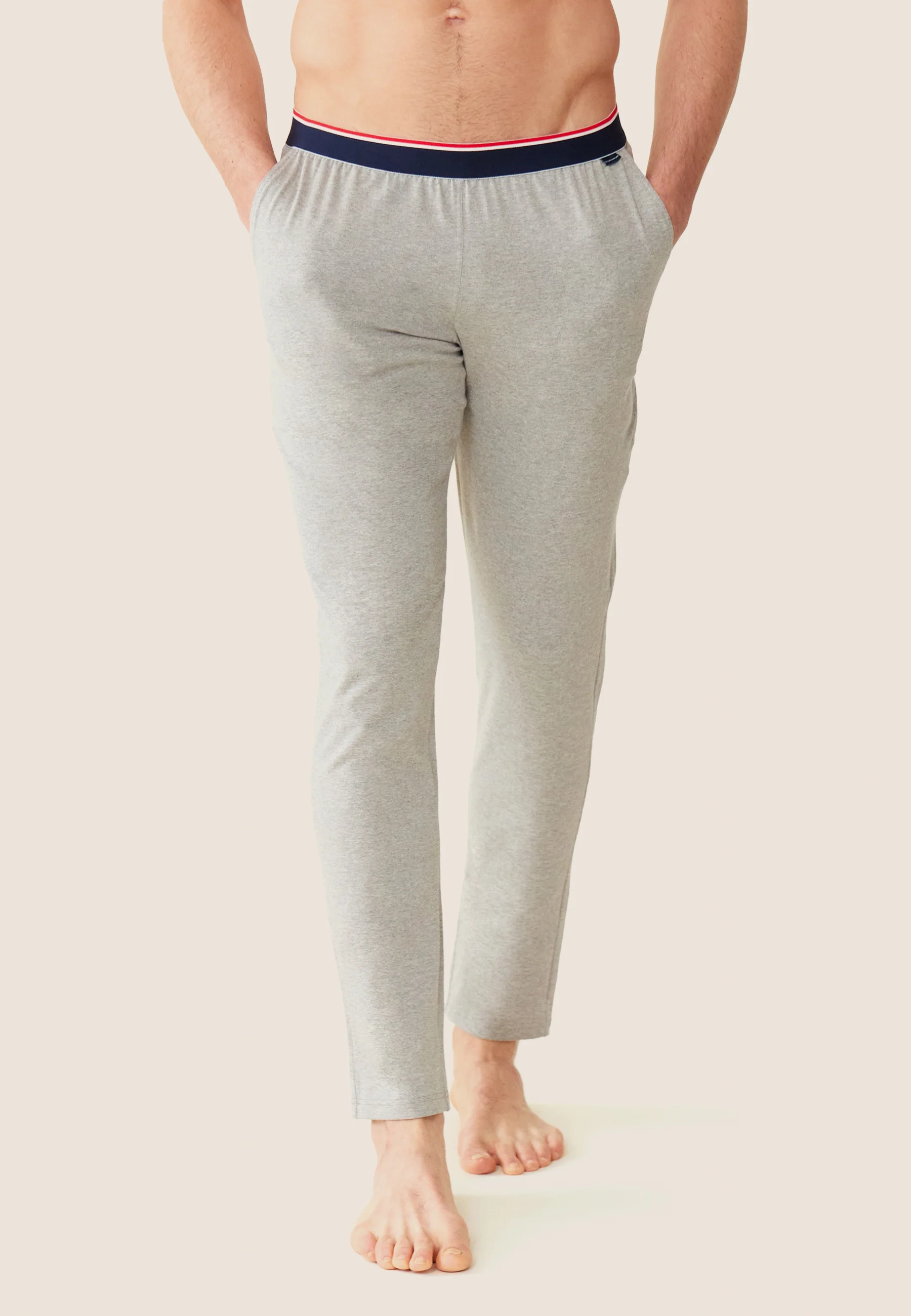Bas de pyjama en coton-Toudou Gris Chiné