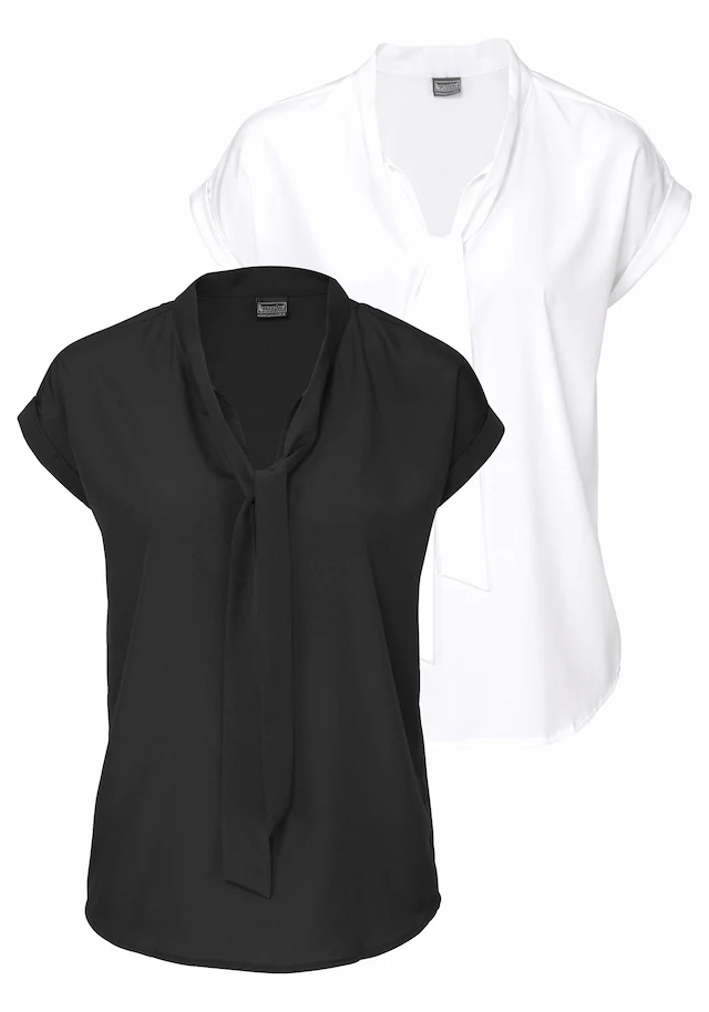 Bruno Banani Schluppenbluse, 2 mit Bindeband