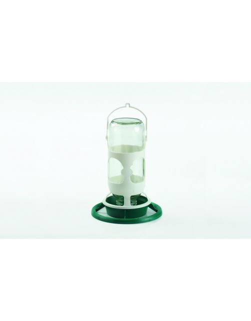 Fauna Hangpot Glas Zonder Gaten - Duiven - Voerbak - Drinkbak - 1 l Groen Wit