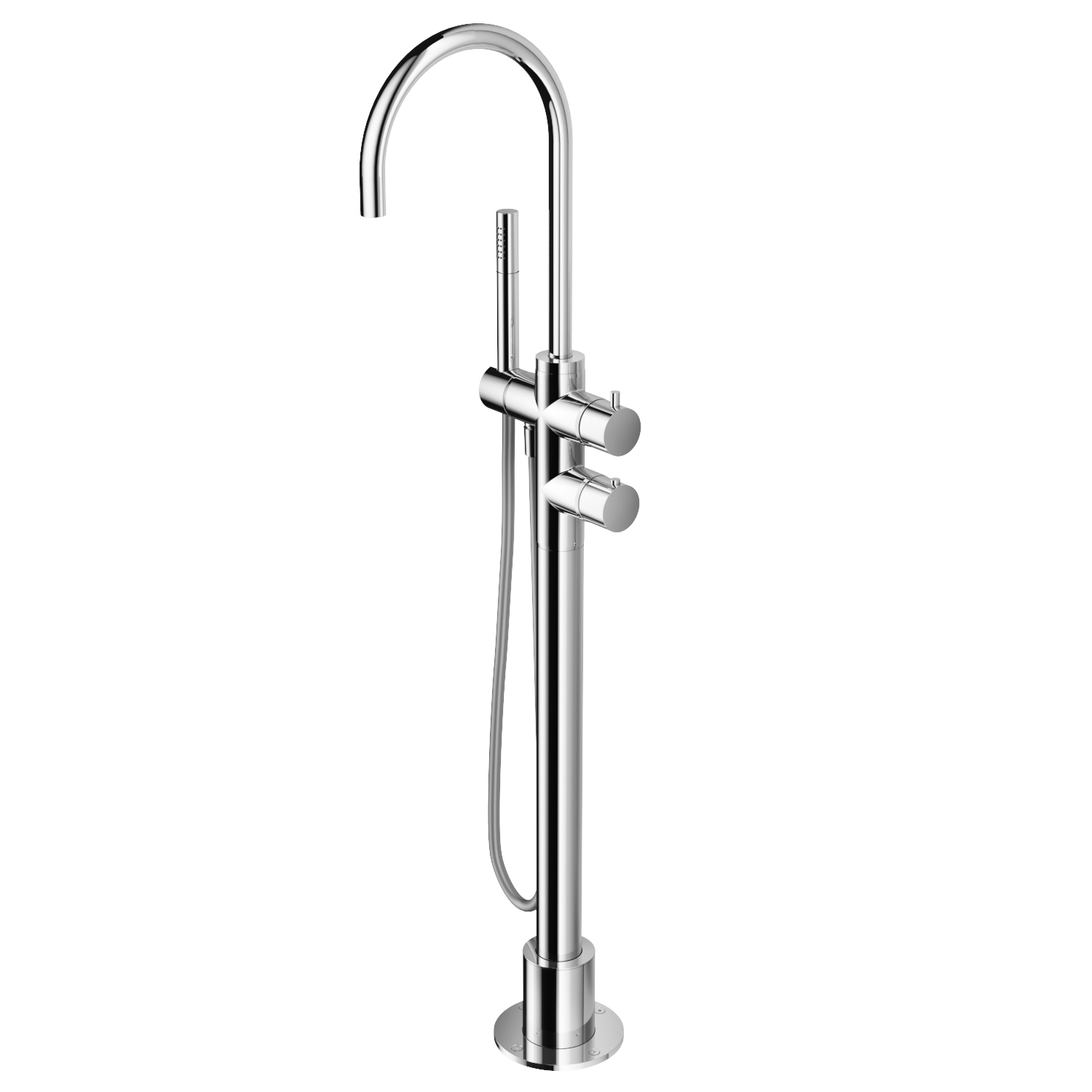 Hotbath Buddy/Laddy Thermostatische Badkraan Vrijstaand Geborsteld Nikkel B017