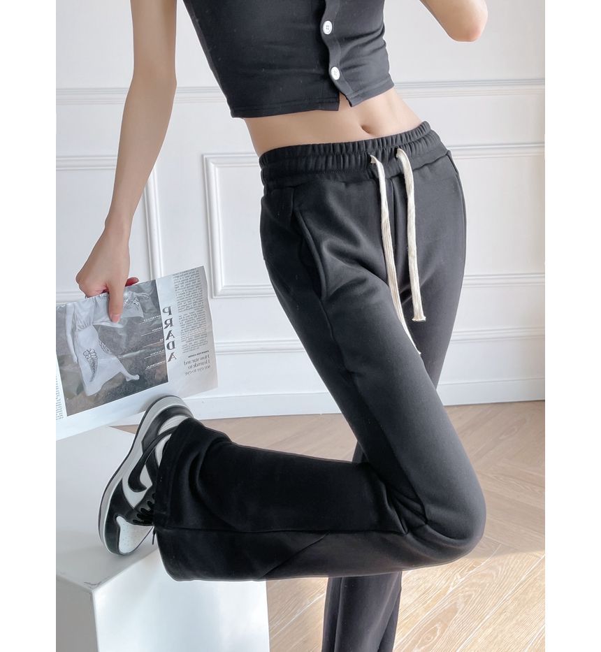 Ulark - Effen, wijd uitlopende joggingbroek met trekkoord in de taille