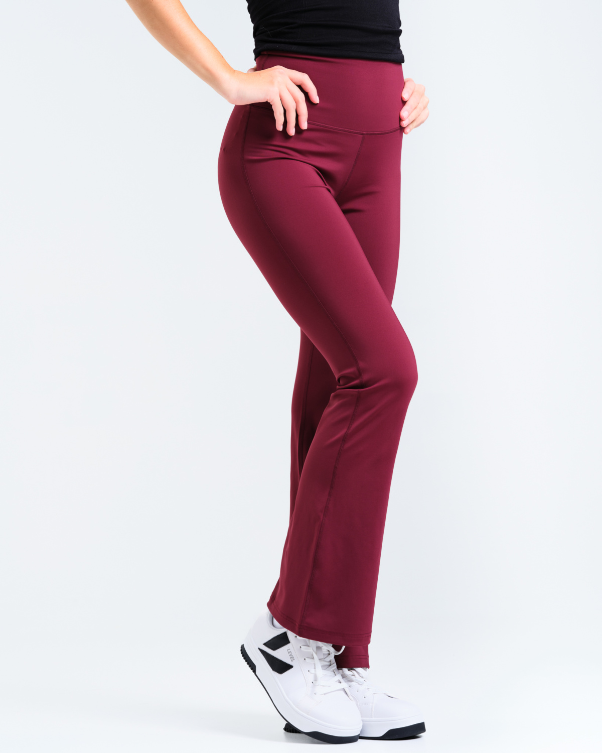 LEVITY Lotus Flare Pants Burgundy