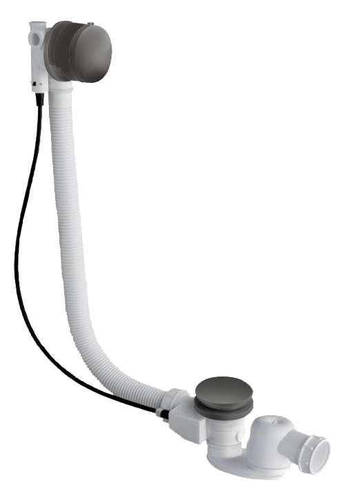 Saniclear Nero thermostatische inbouw badkraan met afvoer / overloopcombinatie