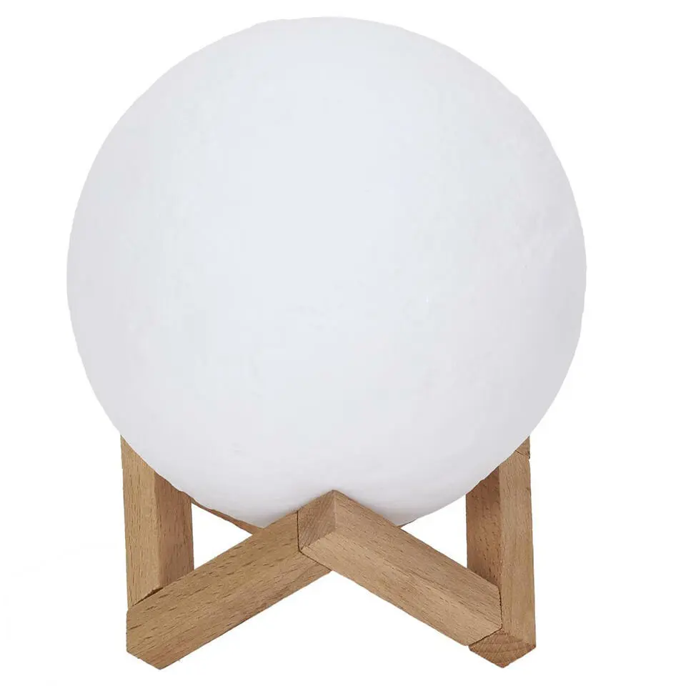 Home Deco Factory Maanlamp - met houder - 3D - touch - oplaadbaar