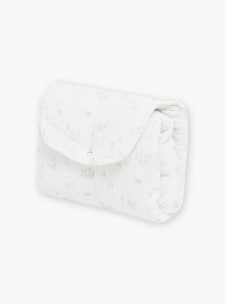 Matelas à langer de voyage vanille pliable et à imprimé animaux