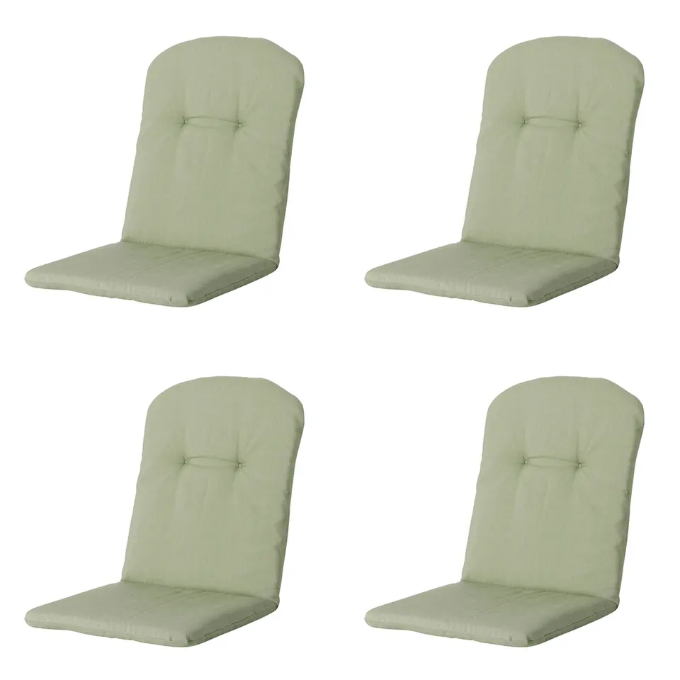 Madison - Kuipstoelkussen Hoge Rug Panama sage - Ca. 96x45 cm - Set van 4