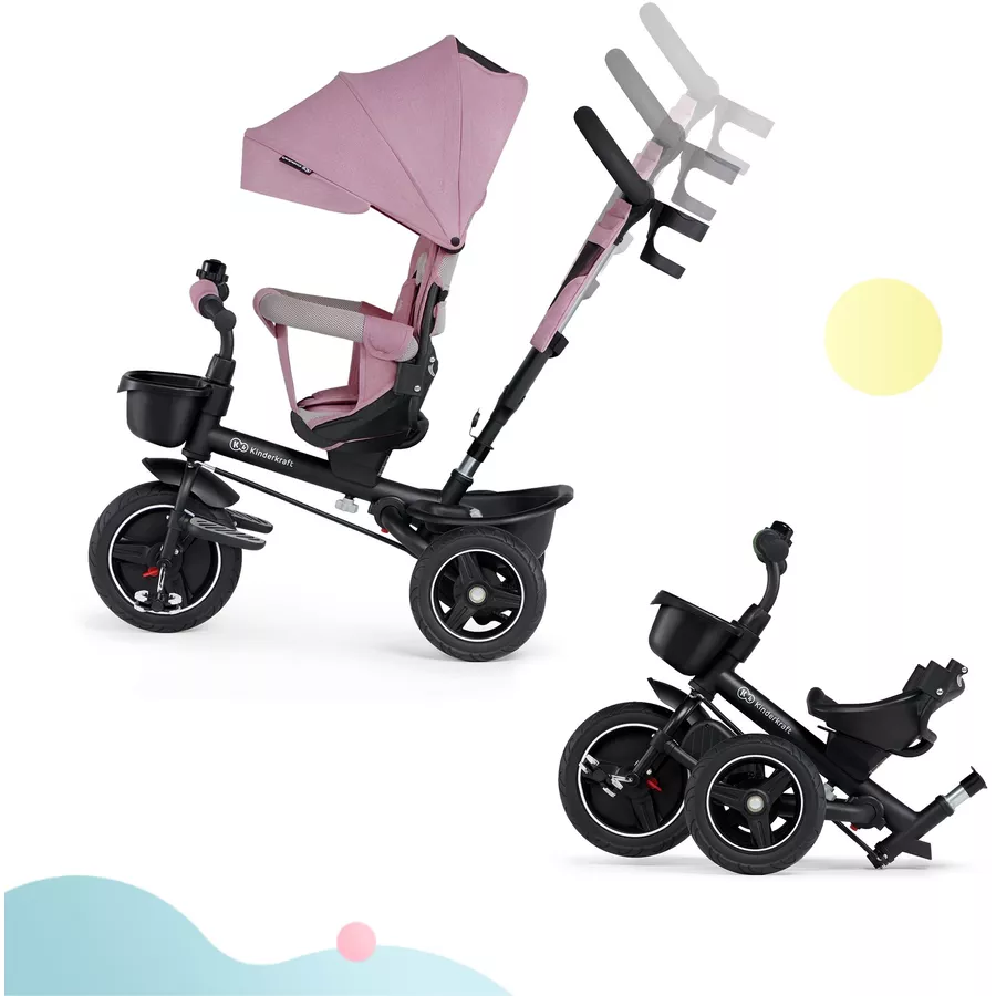 Kinderkraft 5 in 1 Dreirad SPINSTEP, mauvelous pink