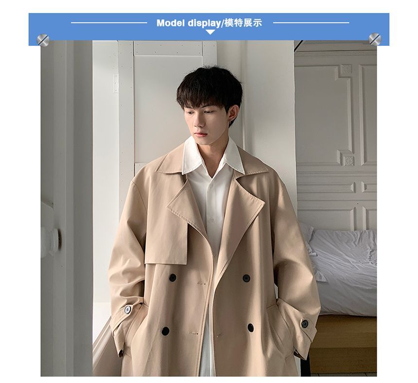 Orungeetun - Trenchcoat met lange mouwen en dubbele rij knopen