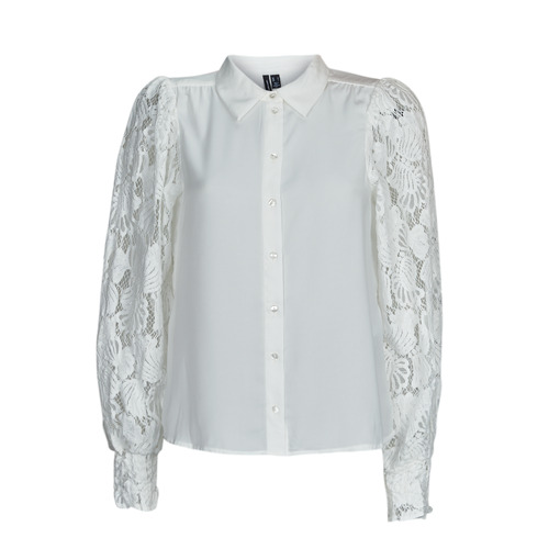 Vero Moda - VMCABENA L/S SHIRT WVN BTQ - Blanc