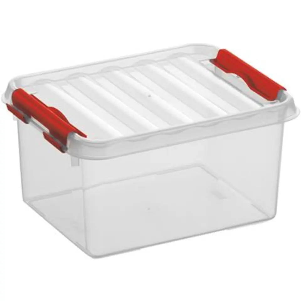 Q-line opbergbox 2L transparant rood