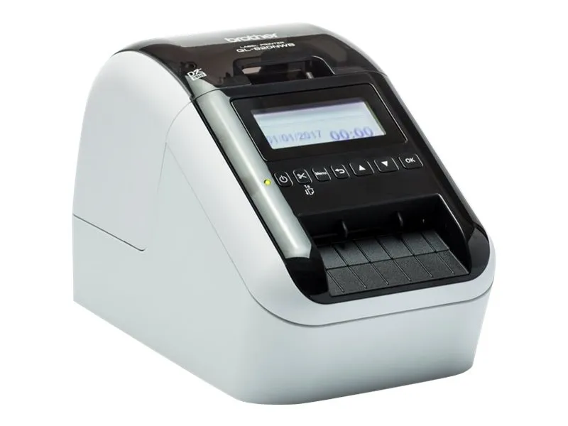 Brother QL-820NWBc - Etiketprinter - to-farvet (monokrom) - direkte termisk - Rulle (6,2 cm) - 300 x 600 dpi - op til 110 etiketter/min. - Bluetooth 5.2, USB, Wi-Fi(n), LAN - skærer - blank hvid, sort
