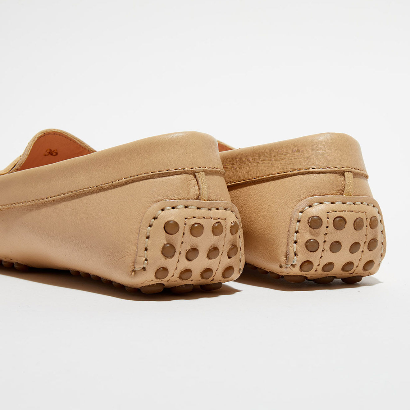 Loafers Mocassins en Cuir Miss beiges