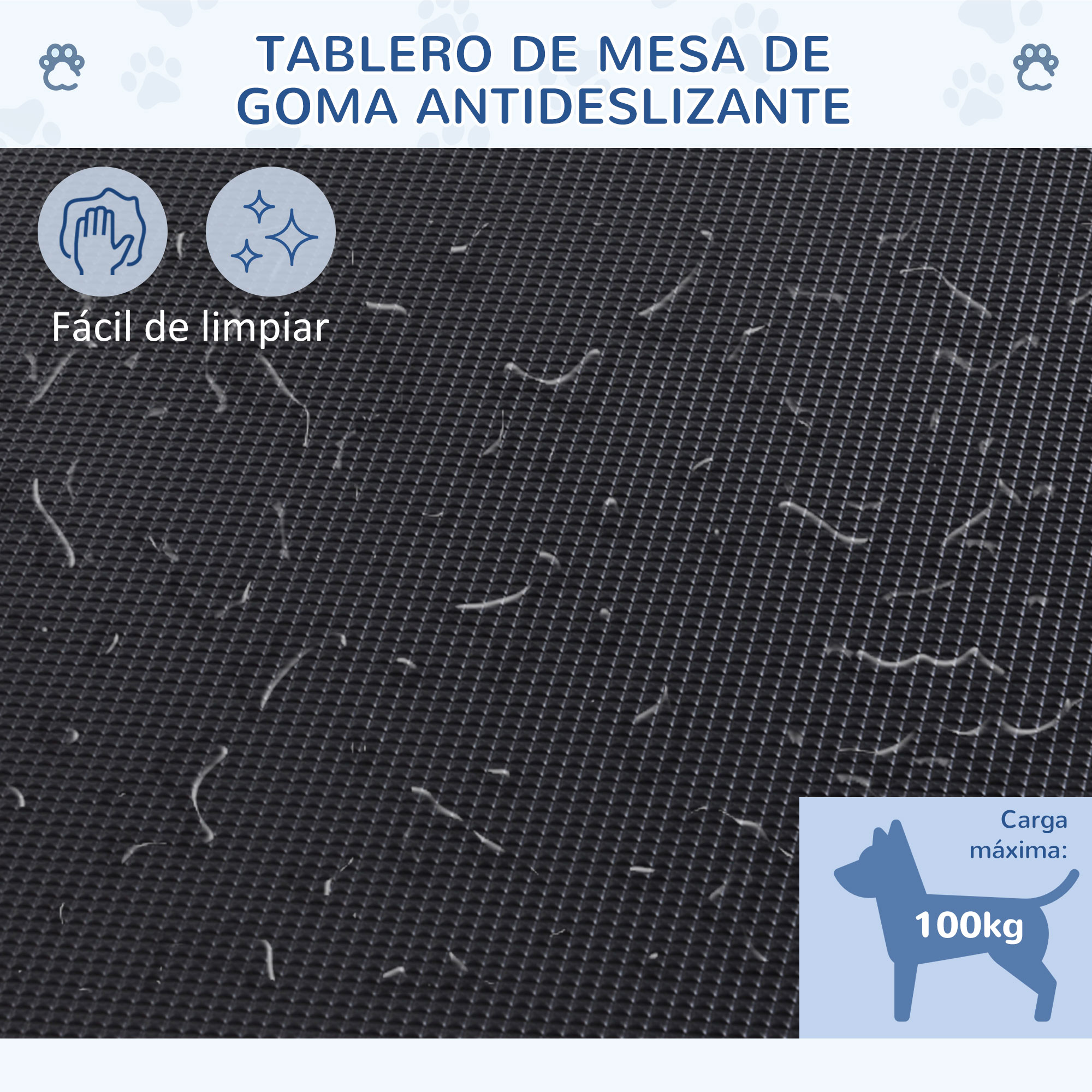 Mesa de cabeleireiro preta PawHut