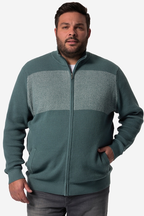 Men+ Strickjacke, Stehkragen, Zipper, bis 8 XL