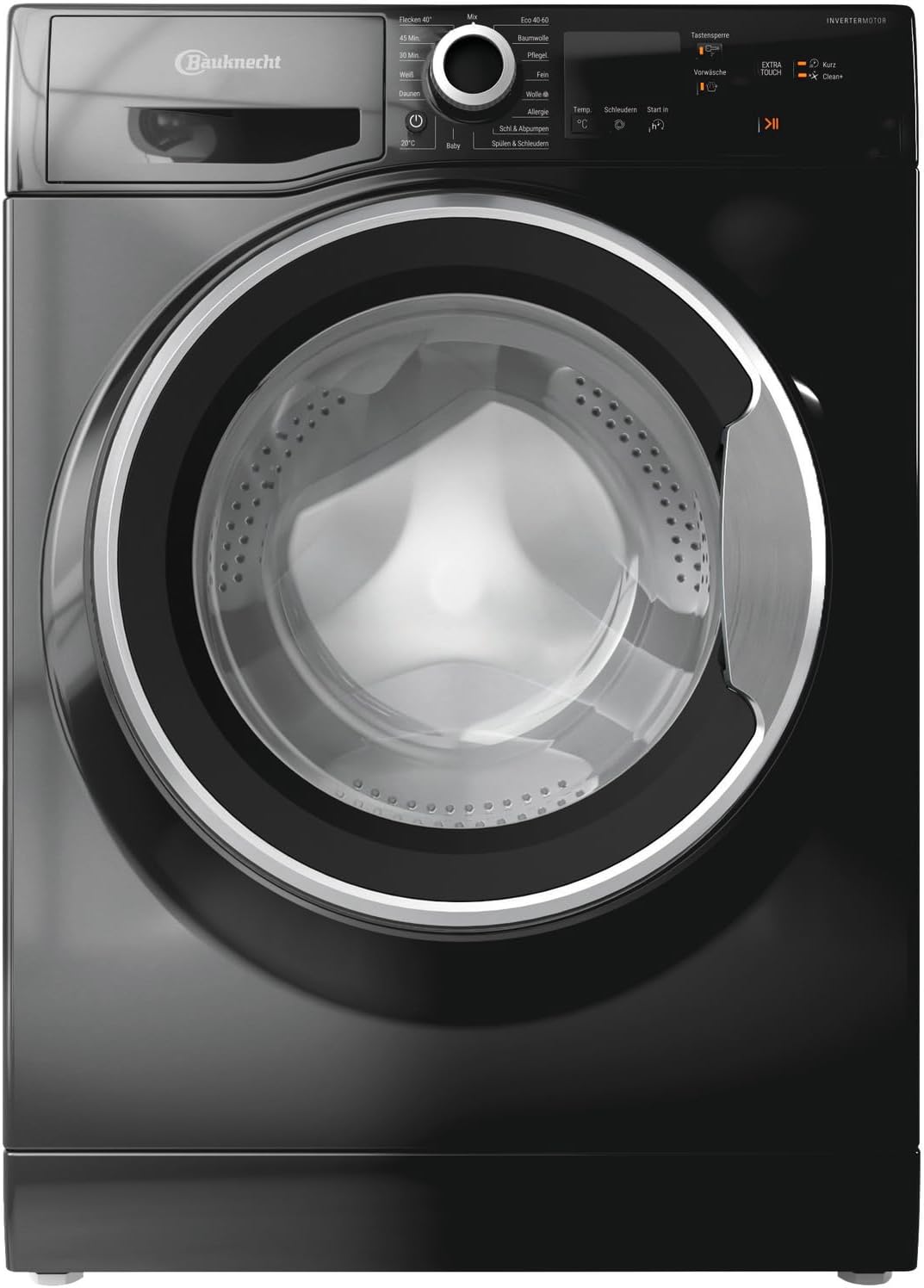 Bauknecht W9 S6300 A Waschmaschine Frontlader / 9kg / EEK A/Kurz 30 / Kurz 45 / Kraftvolle Fleckenentfernung/Anti-Allergie-Programm/Wolleprogramm/Schwarz/Langlebiger Inverter-Motor