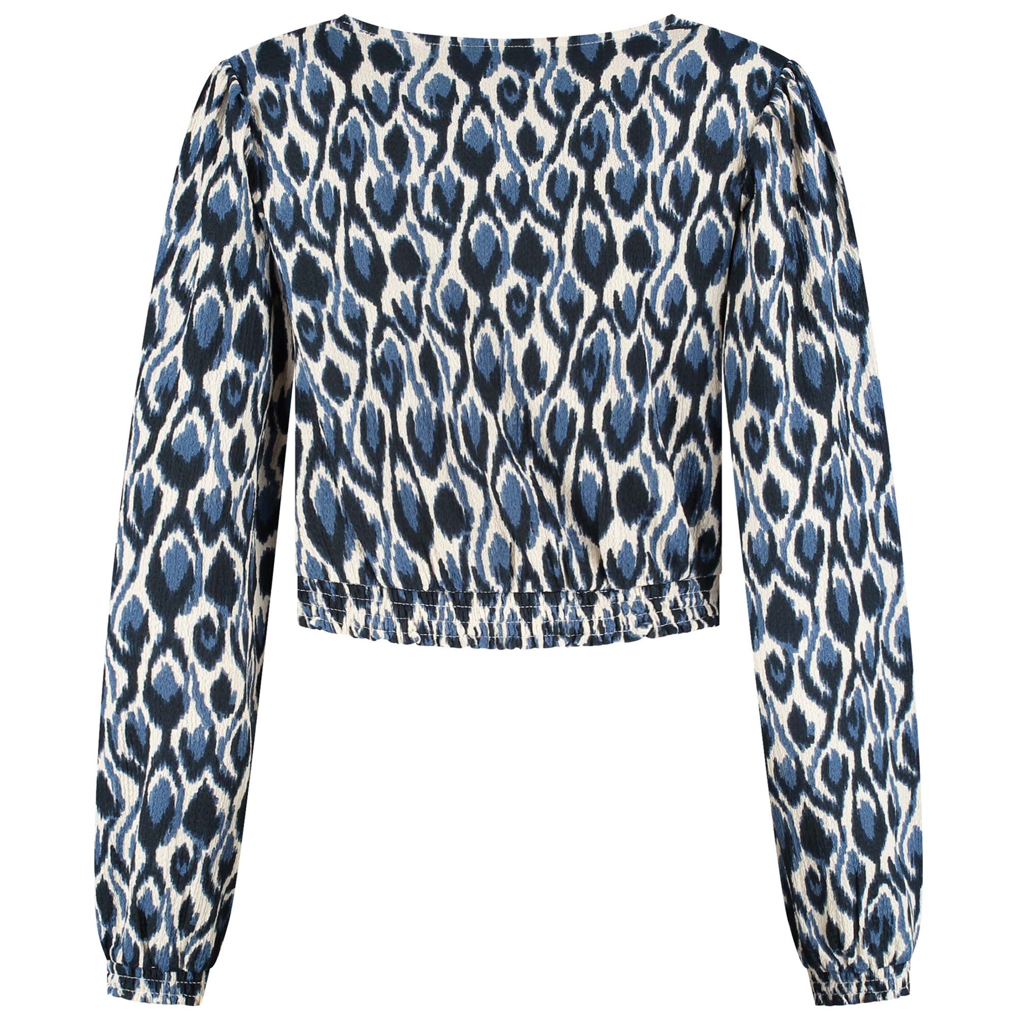 Prénatal zwangerschapstop lange mouwen all over print blauw