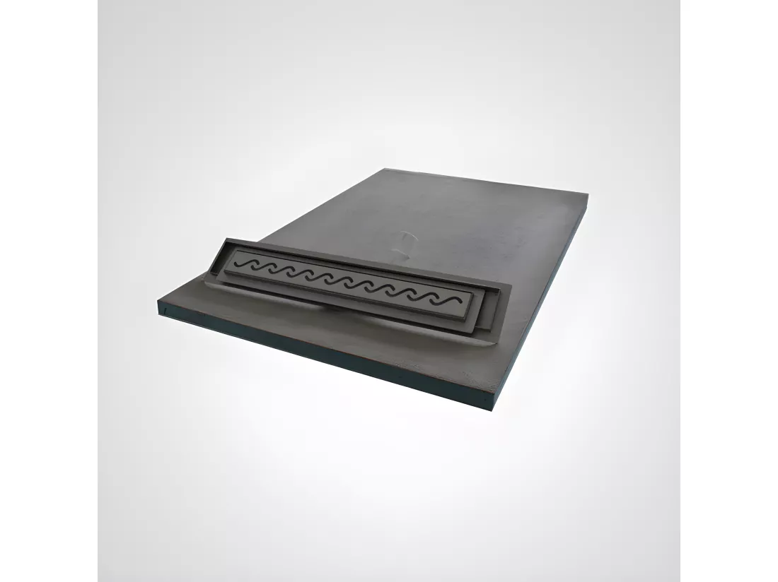Receveur de douche à carreler 90 x 140 cm ELIO 4 pentes grille linéaire et bonde incluses