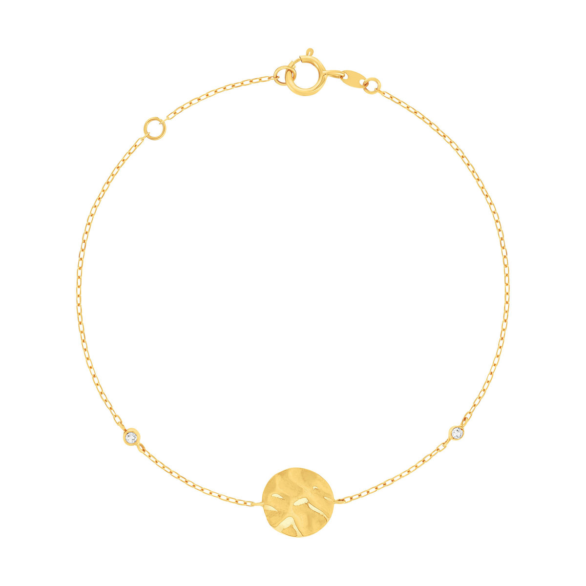 Bracelet or 375 jaune zirconias 18 cm