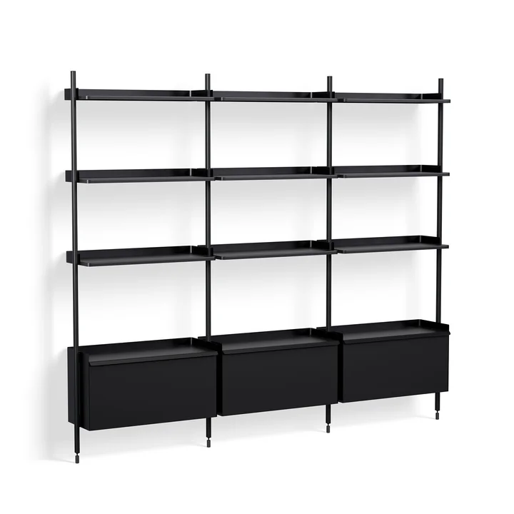 HAY - Pier System 133, Standregal, H 209 x 242 cm, schwarz