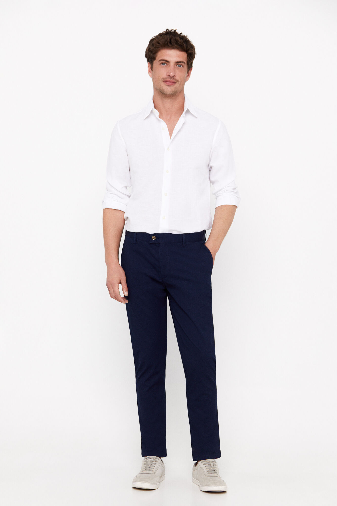 Pantalón chino ligero slim fit - Azul marino