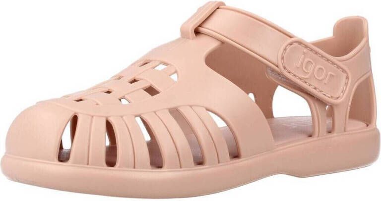 Igor Unisex Platte sandalen Tobby Solid Roze Rubber Platte zool