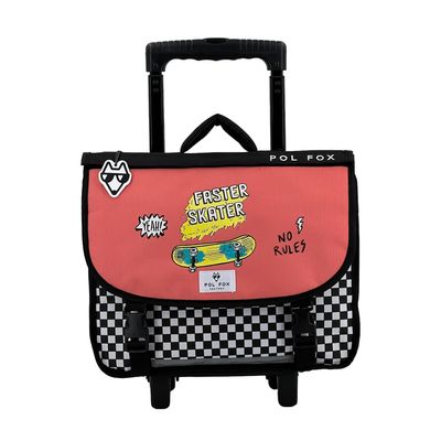 Cartable réversible à roulettes Skate 38 cm - 2 compartiments - Pol Fox
