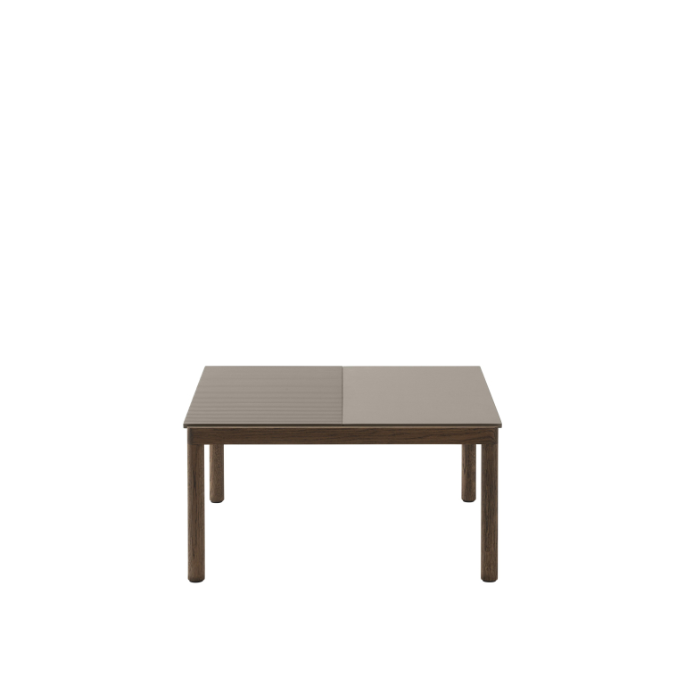 Muuto Couple salontafel 80x84 wavy donker eiken pale blue