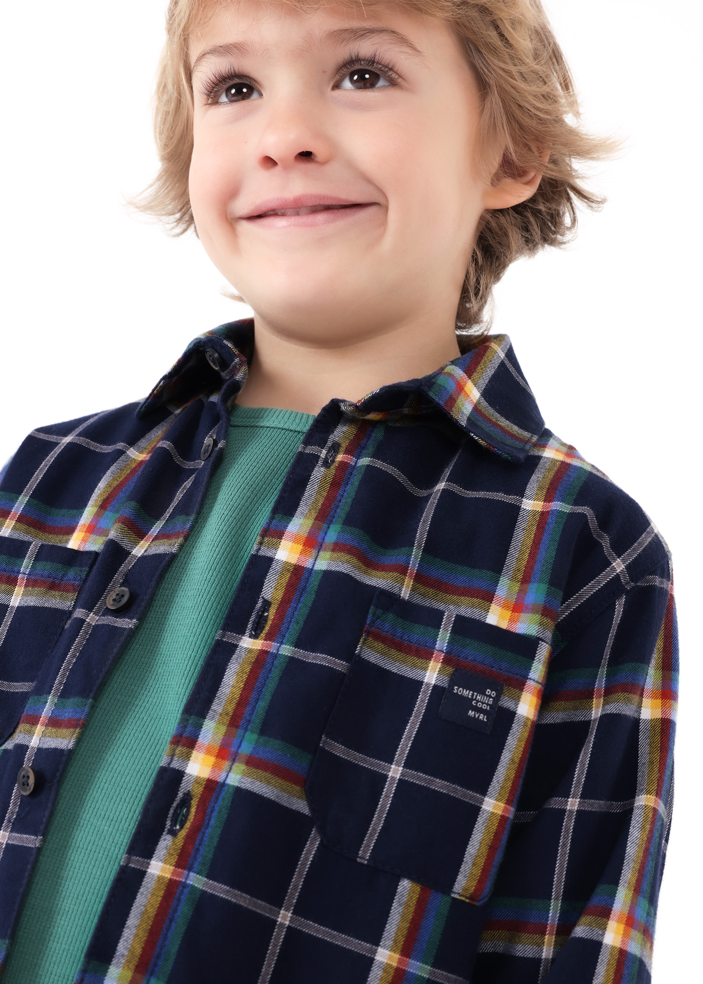 Sobretudo xadrez Better Cotton para meninos