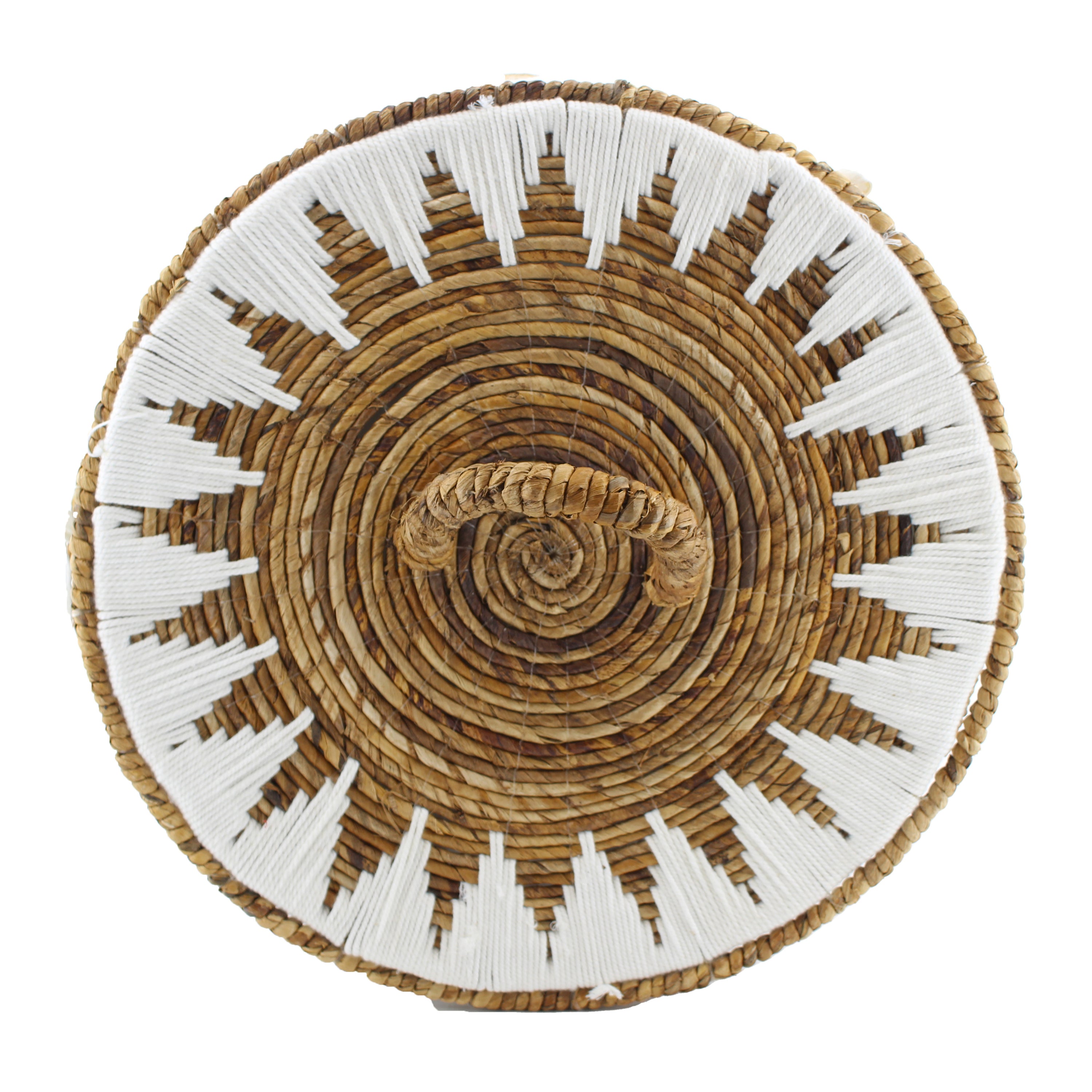 Van der Leeden Abaca Wasmand H 55 x Ã 50 cm - Naturel / Wit