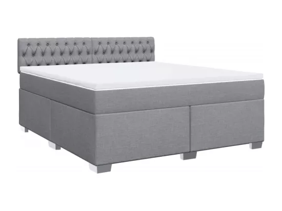 Sommier à lattes de lit avec matelas Gris clair 180x200cm Tissu
