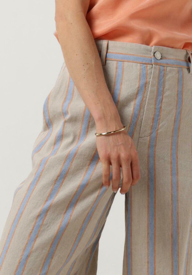 VANILIA beige vanilia pantalon linen striped