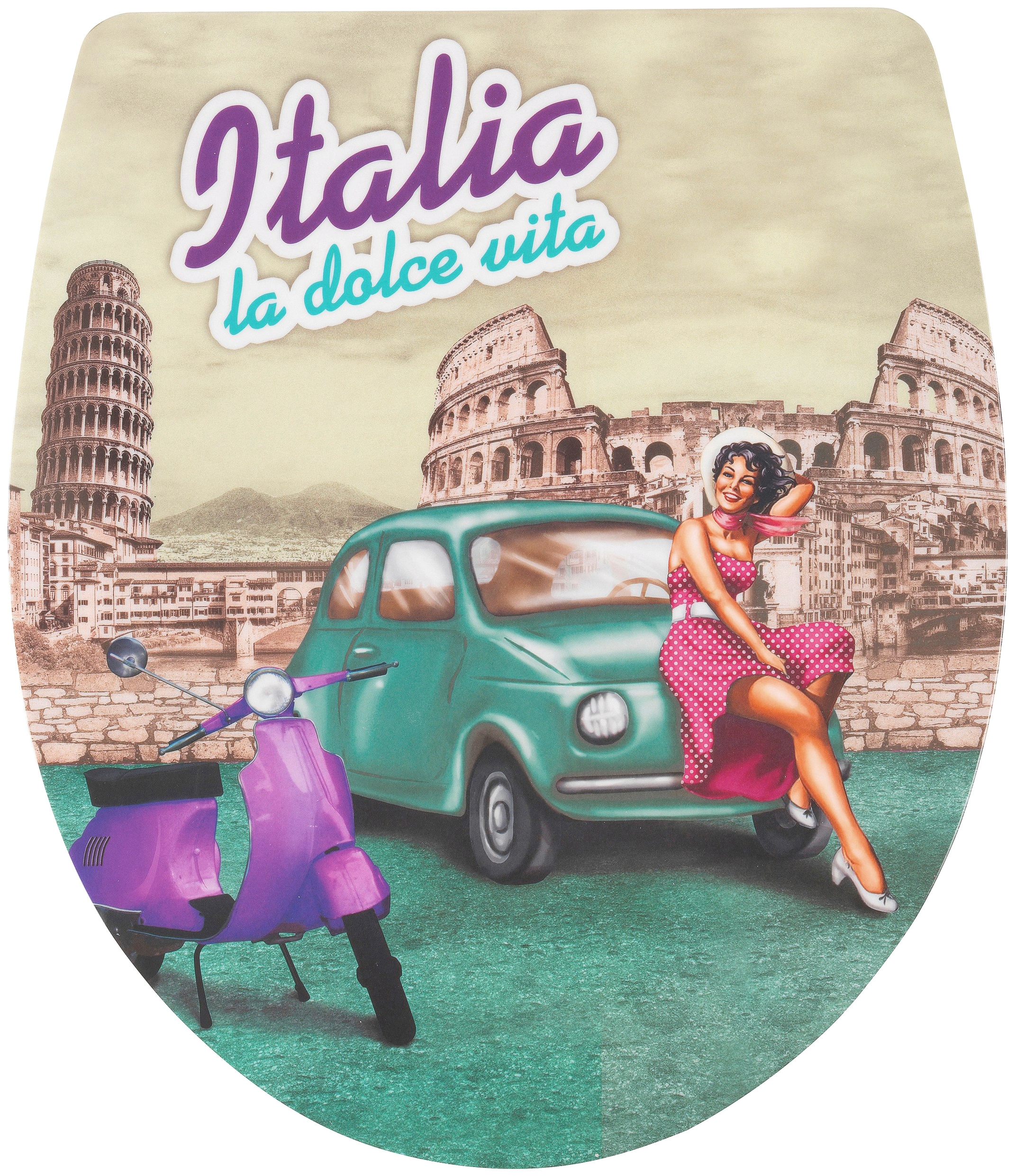 ADOB WC-Sitz »Italia la dolce vita« Absenkautomatik, zur Reinigung auf Knopfdruck abnehmbar
