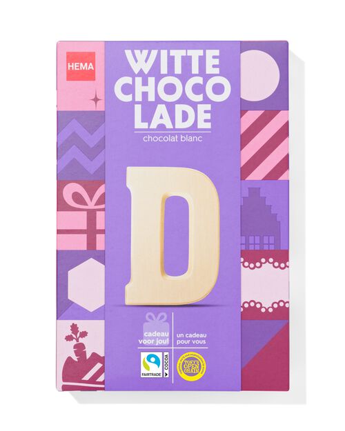 lettre D en chocolat blanc 140g