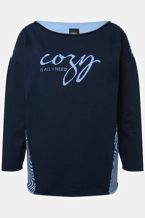 Loungewear-Sweater, Oversized, U-Boot-Ausschnitt, Langarm
