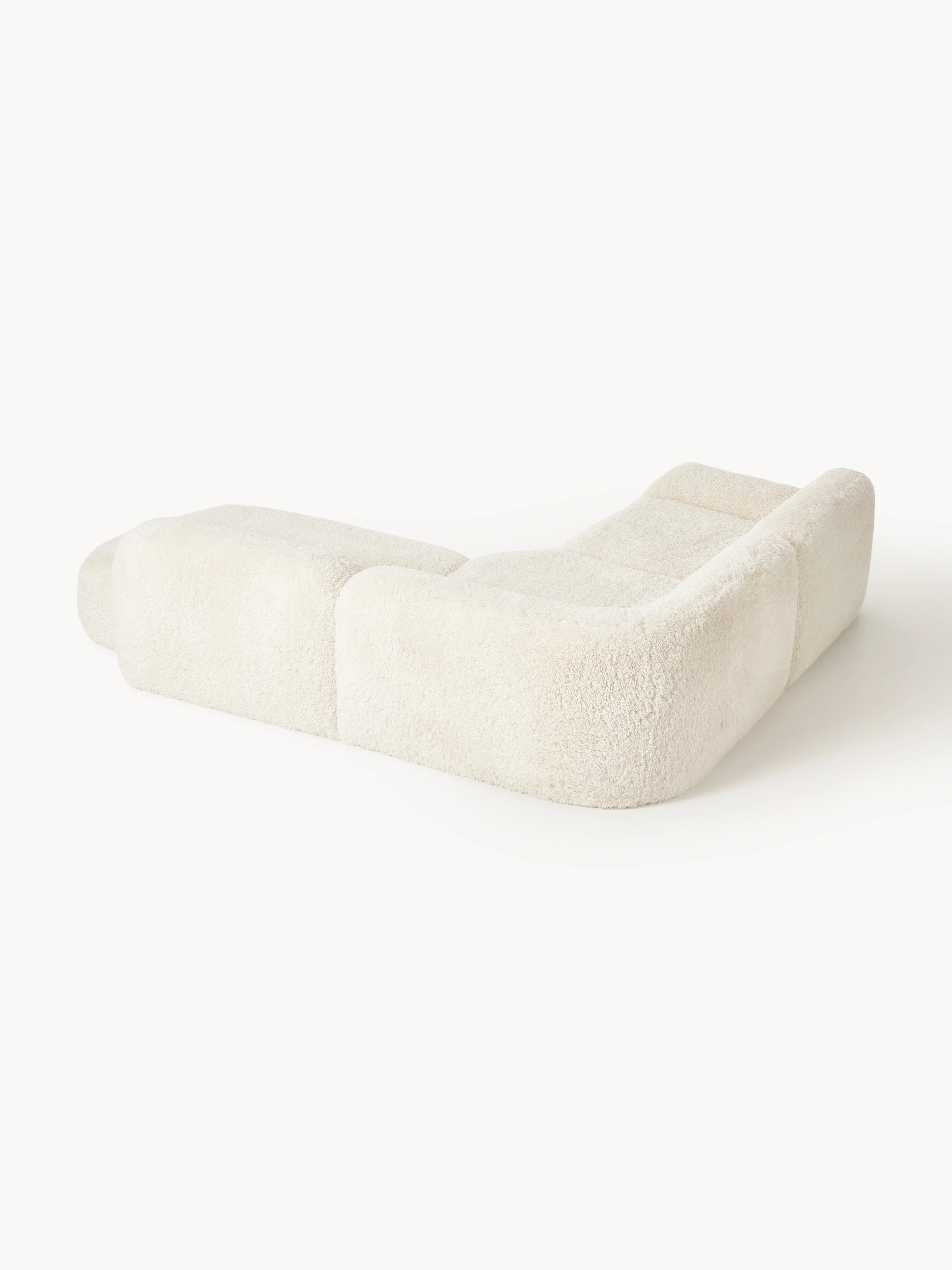Modulaire teddy hoekbank Wolke (4-zits) met chaise longue