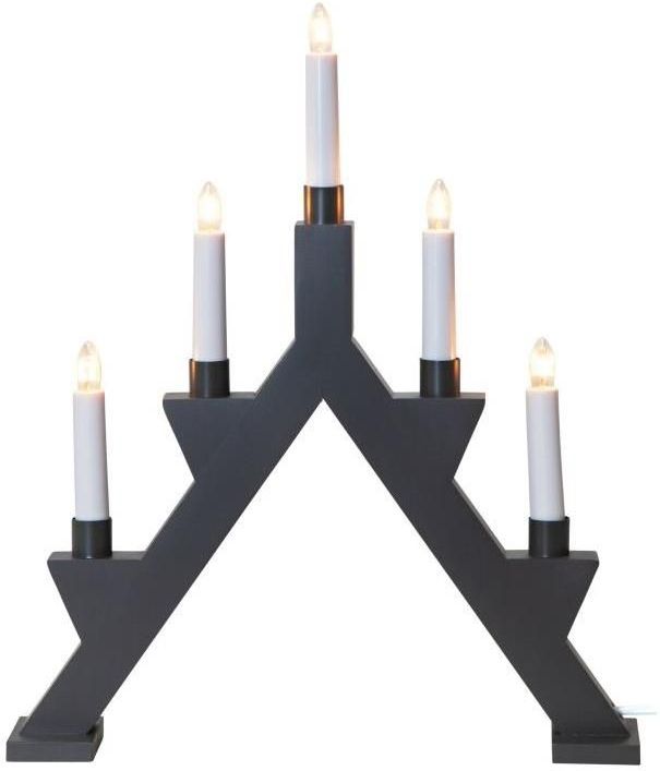 Eglo 410349 - Kerst Kandelaar ZACK 5xE10/3W/230V antraciet