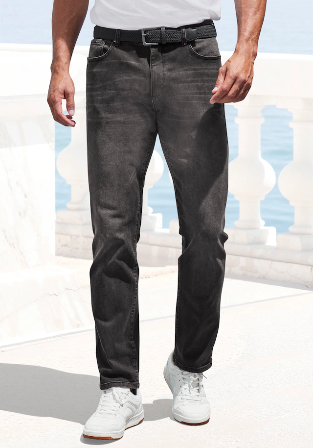 John Devin 5-Pocket-Jeans »Straight-fit Jeans« aus elastischer Denim-Qualität