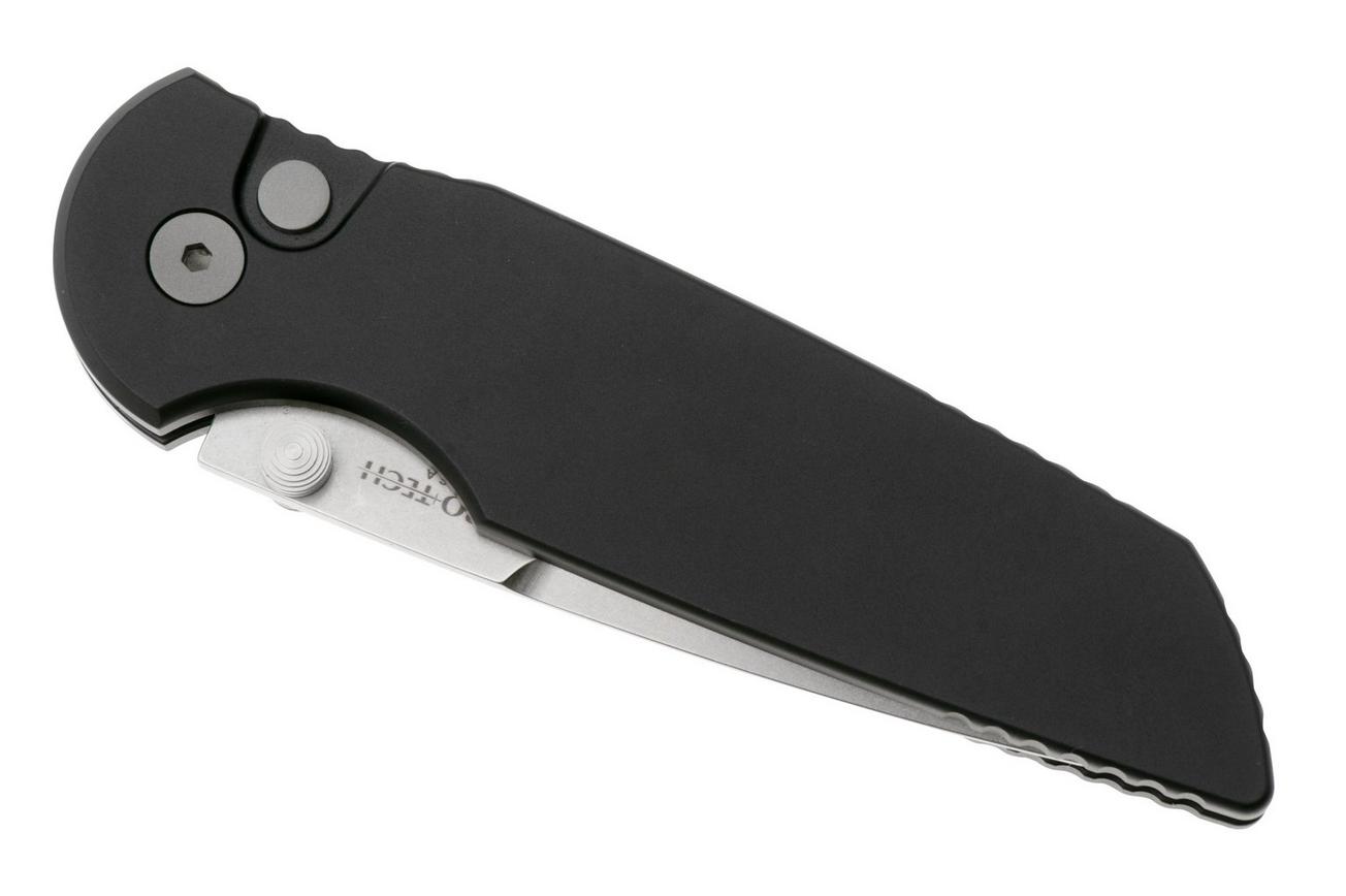 Pro-Tech TR-3 Integrity INT101, Stonewashed S35VN, Solid Black Manual Aluminum, zakmes