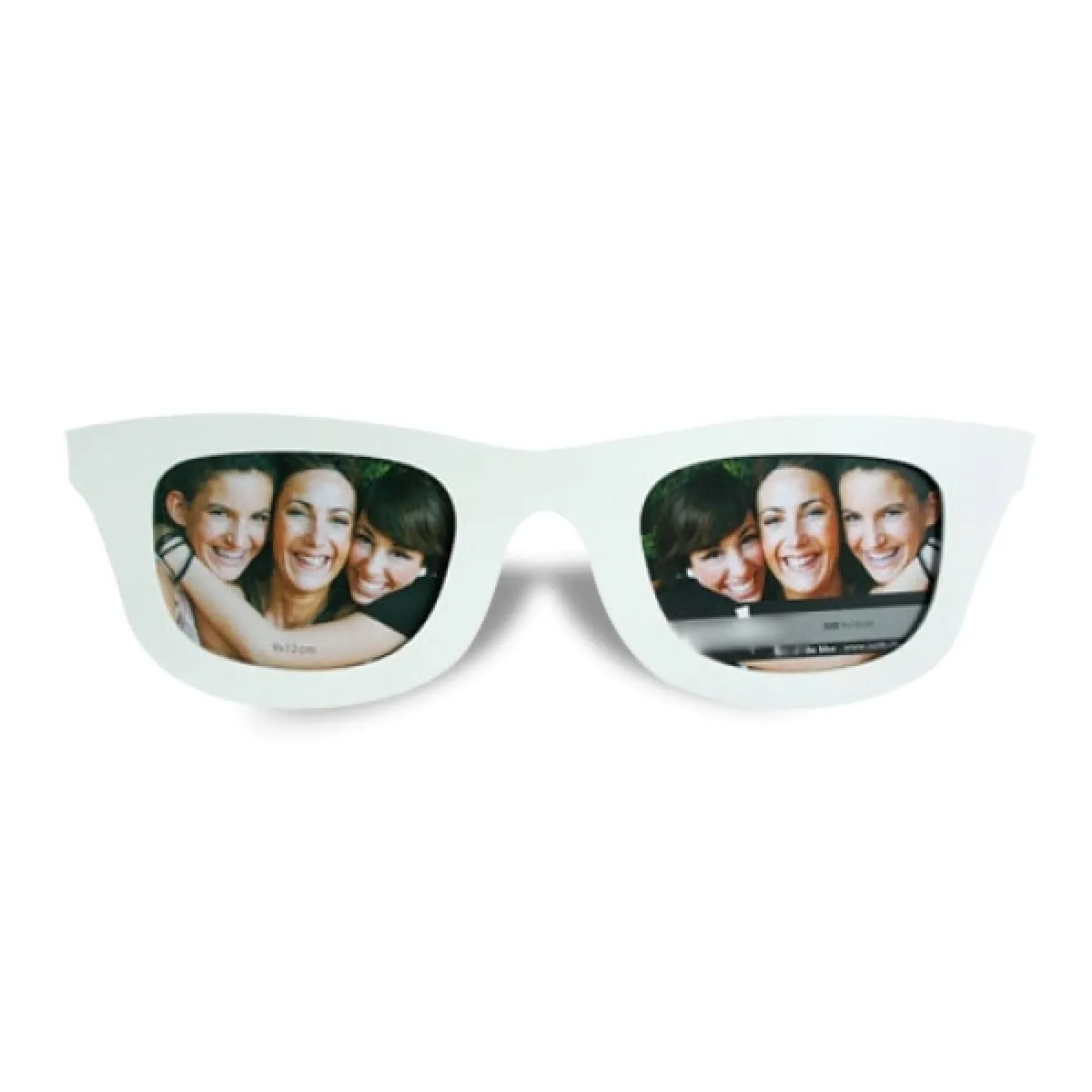 TOTALCADEAU Cadre photos lunettes de soleil blanc