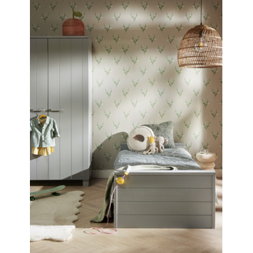 WOOOD kledingkast 2-deurs Dennis betongrijs grenenhout 202 x 111 x 55 cm