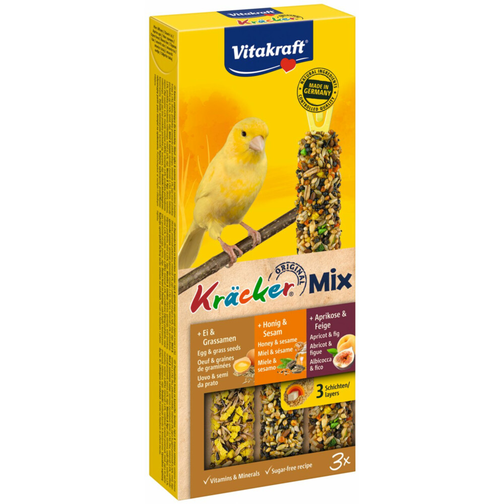 Vitakraft Kanarie Kracker Trio Ei - Abrikoos - Honing3 stuks