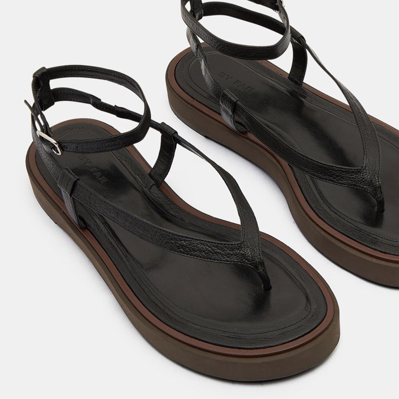 By Far Sandales en Cuir noires