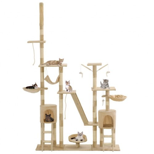 Poste arranhador bege para gatos
