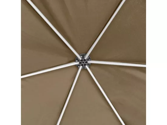 Chapiteau hexagonal et parois latérales 3,6x3,1 m taupe 220g/m²