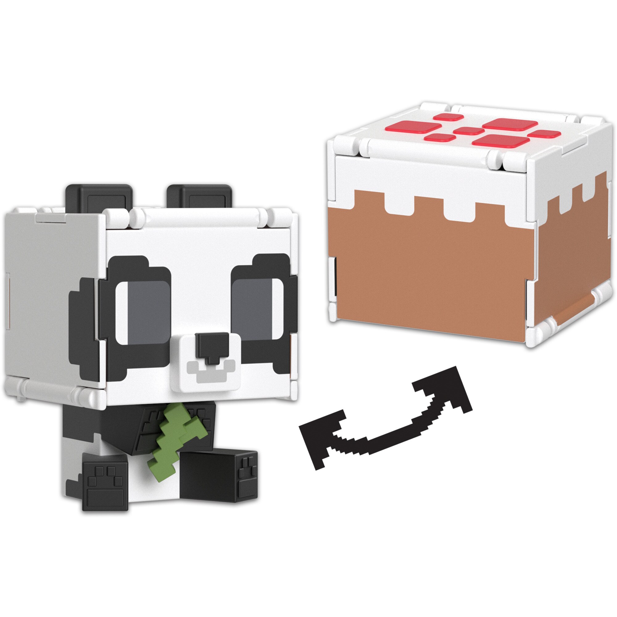 Mattel Spielfigur Minecraft Flippin' Figure Panda + Cake