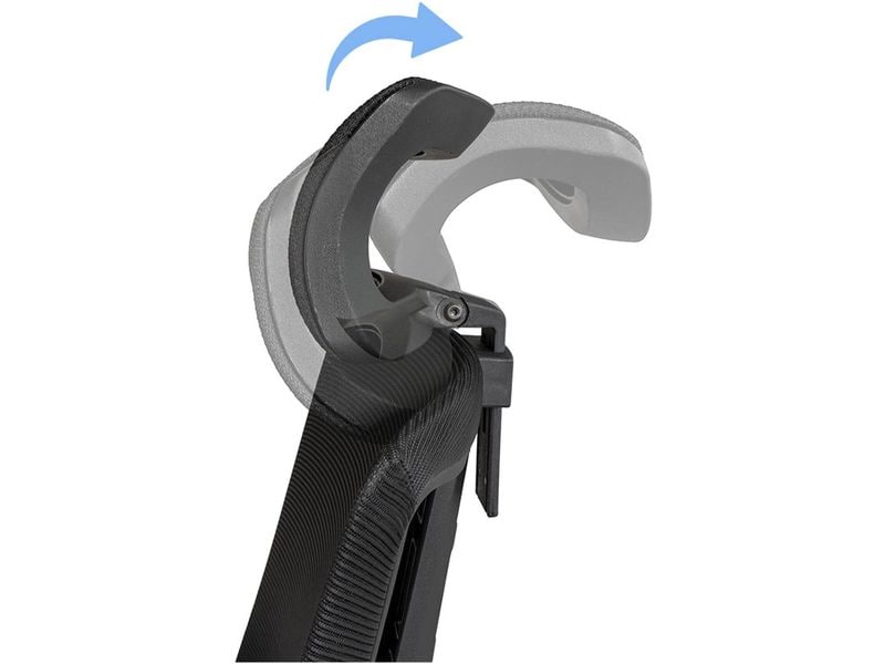 Contini Bürostuhl ErgoFlex Schwarz Drehbarer Stuhl mit Armlehnen und Kopfstütze